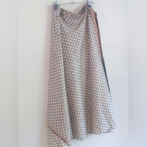 NWOT neutral tan reversible sari skirt cream Weves plus